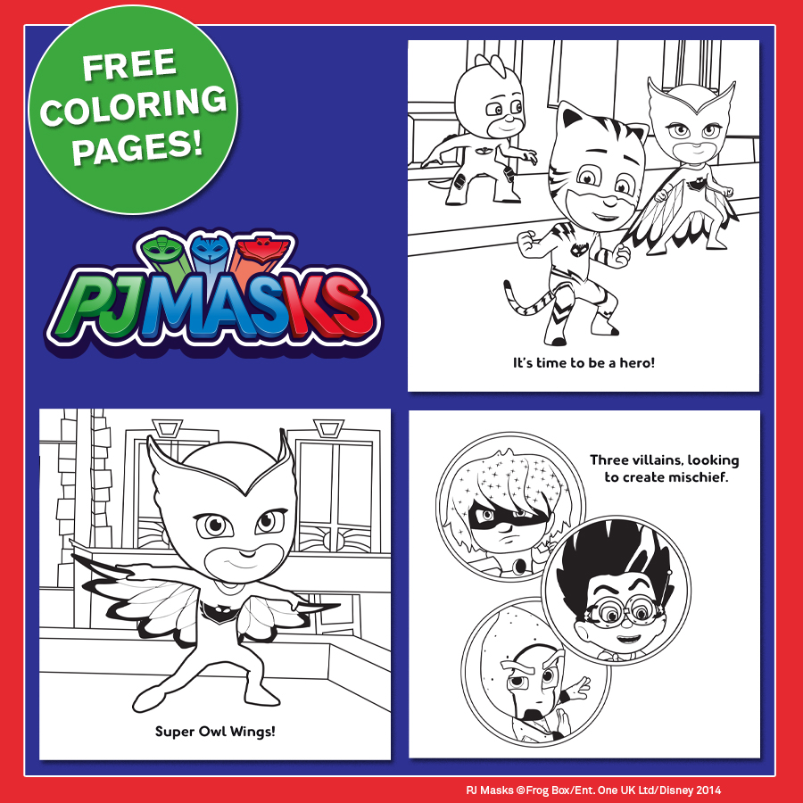 PJ Masks: Carry-Along Coloring Set Downloadable Pages